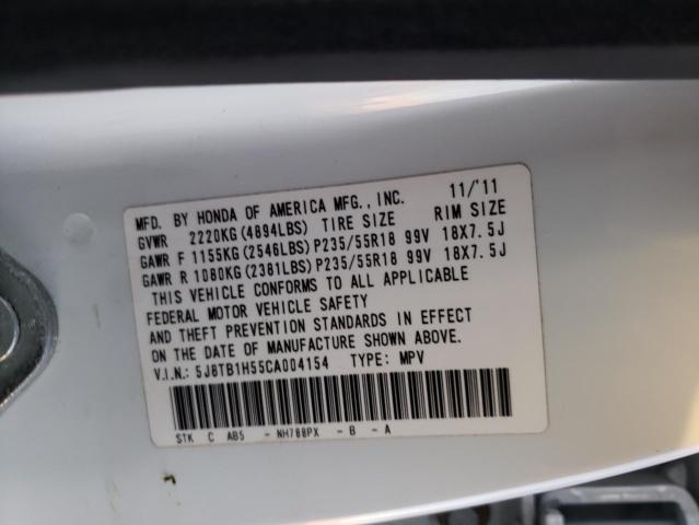 5J8TB1H55CA004154 Acura Rdx Techno 2012. Фото: 9