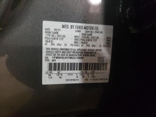 2021 FORD EXPLORER T 1FMSK8JH7MGC10660