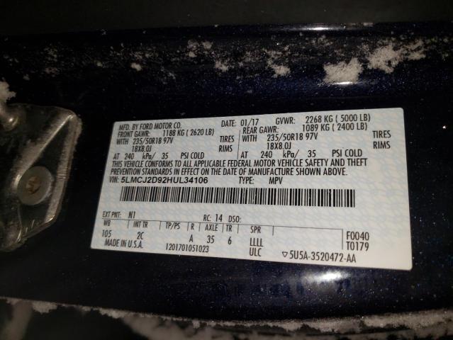 2017 LINCOLN MKC SELECT 5LMCJ2D92HUL34106
