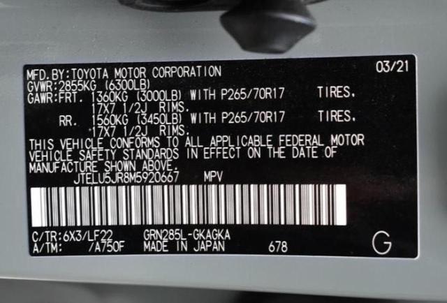 2021 TOYOTA 4RUNNER VE JTELU5JR8M5920667