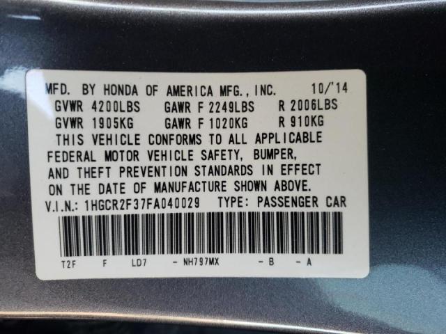1HGCR2F37FA040029 Honda Accord Lx 2015. Фото: 9