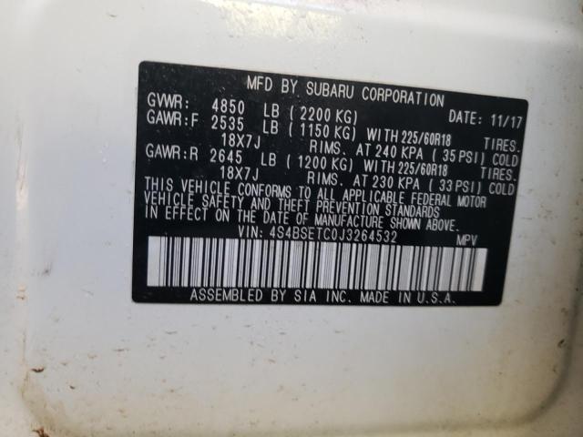 2018 SUBARU OUTBACK TO 4S4BSETC0J3264532