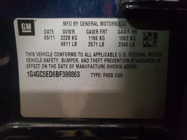 2011 BUICK LACROSSE C 1G4GC5ED6BF388863