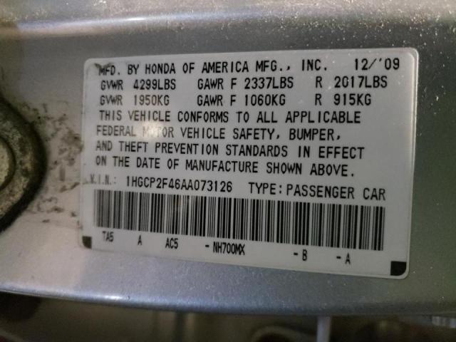 2010 HONDA ACCORD LXP 1HGCP2F46AA073126