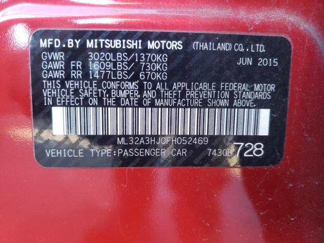 2015 MITSUBISHI MIRAGE DE ML32A3HJ0FH052469