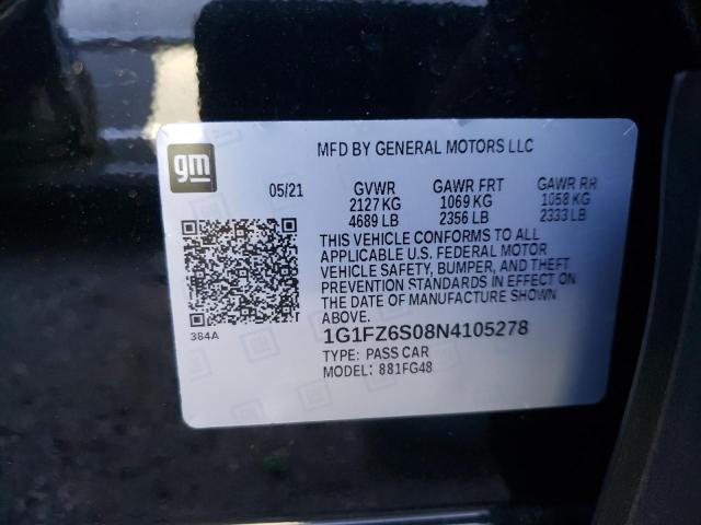 2022 CHEVROLET BOLT EUV P 1G1FZ6S08N4105278