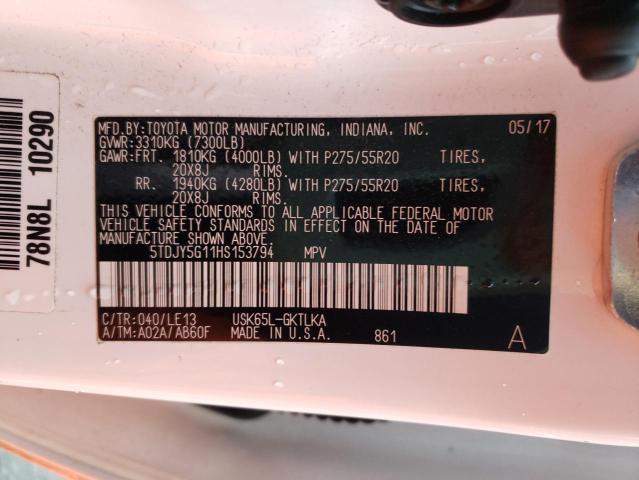 2017 TOYOTA SEQUOIA LI 5TDJY5G11HS153794