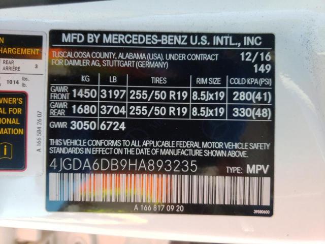 2017 MERCEDES-BENZ GLE 550E 4 4JGDA6DB9HA893235