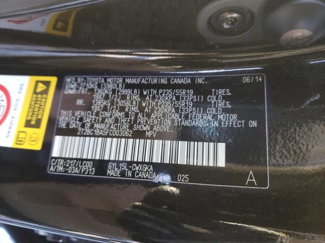 2015 LEXUS RX 450H 2T2BC1BA5FC003062