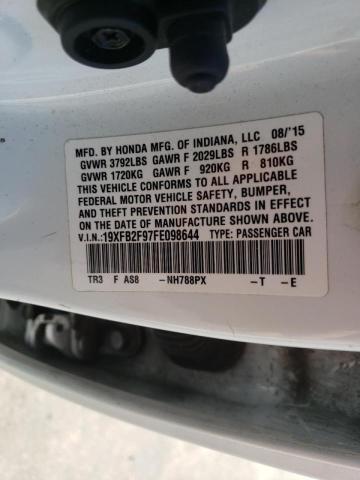 19XFB2F97FE098644 Honda Civic Exl 2015. Фото: 9