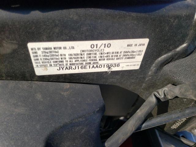 2010 YAMAHA YZFR6 JYARJ16E1AA019936