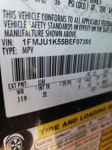 1FMJU1K55BEF07355 Ford Expedition 2011. Фото: 9