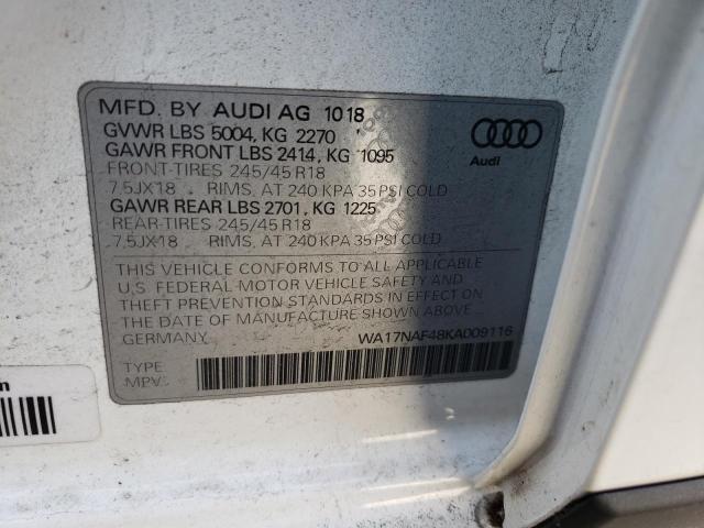 2019 AUDI A4 ALLROAD WA17NAF48KA009116