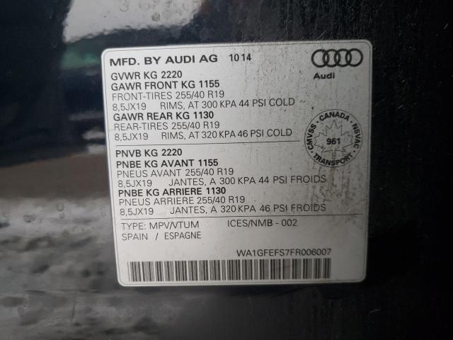 2015 AUDI Q3 PRESTIG WA1GFEFS7FR006007