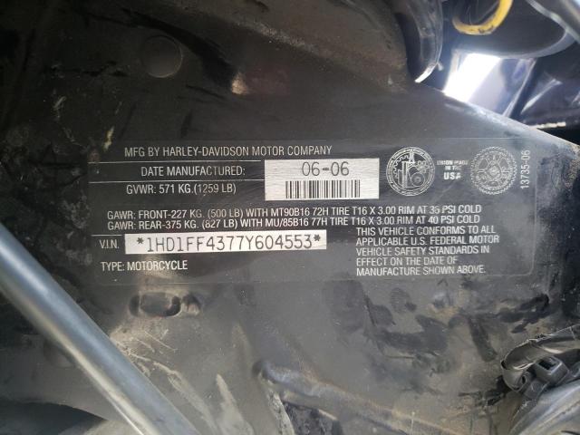 2007 HARLEY-DAVIDSON FLHT CLASS 1HD1FF4377Y604553
