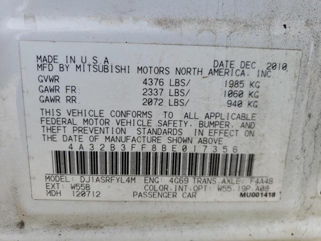 2011 MITSUBISHI GALANT ES 4A32B3FF8BE017356