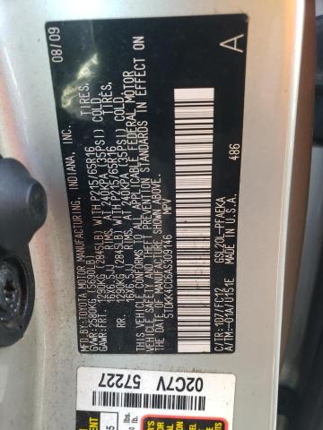 2010 TOYOTA SIENNA CE 5TDKK4CC6AS309146