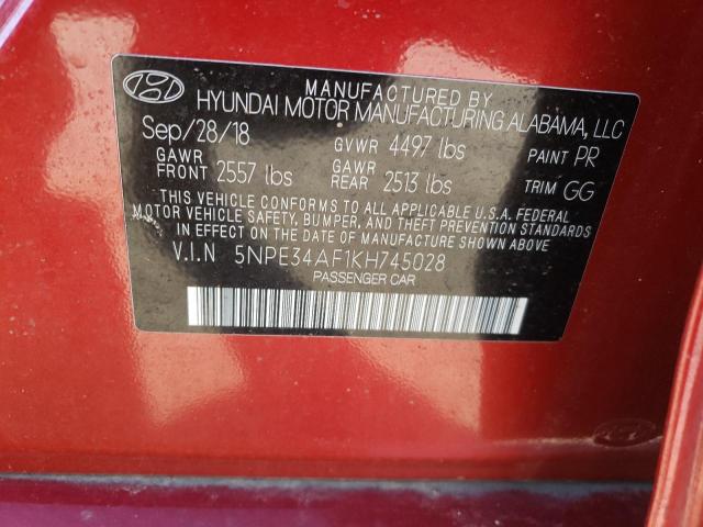 2019 HYUNDAI SONATA LIM 5NPE34AF1KH745028