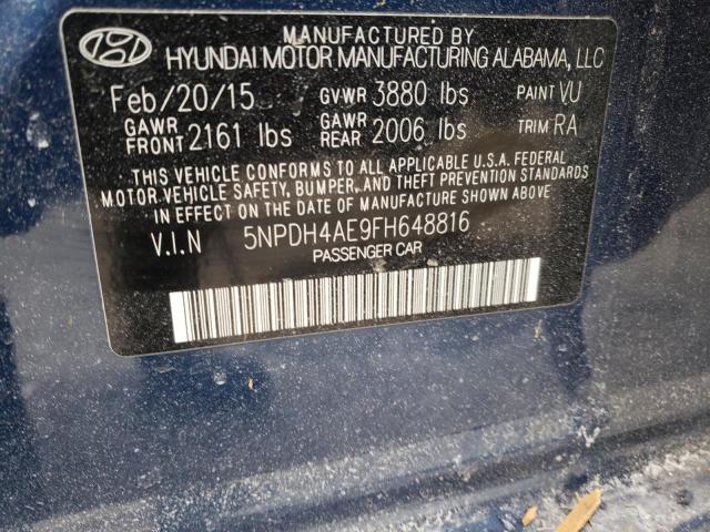 2015 HYUNDAI ELANTRA SE 5NPDH4AE9FH648816