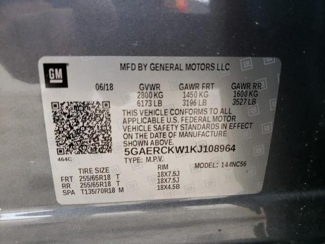 2019 BUICK ENCLAVE PR 5GAERCKW1KJ108964