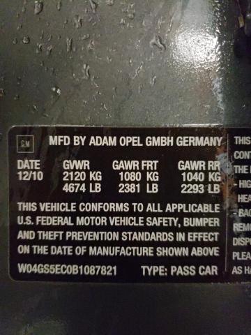 2011 BUICK REGAL CXL W04GS5EC0B1087821