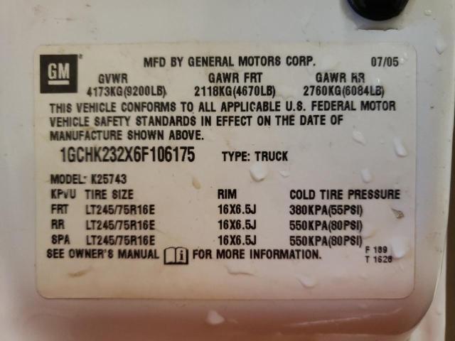1GCHK232X6F106175 Chevrolet Silverado 2006. Фото: 9