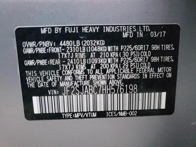 JF2SJABC7HH576198 Subaru Forester 2 2017. Фото: 9