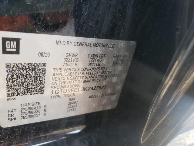 2019 GMC DENALI 1GTU9FEL3KZ427927