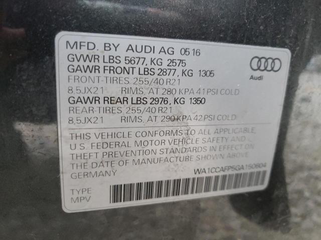 2016 AUDI SQ5 PREMIU WA1CCAFP5GA150604