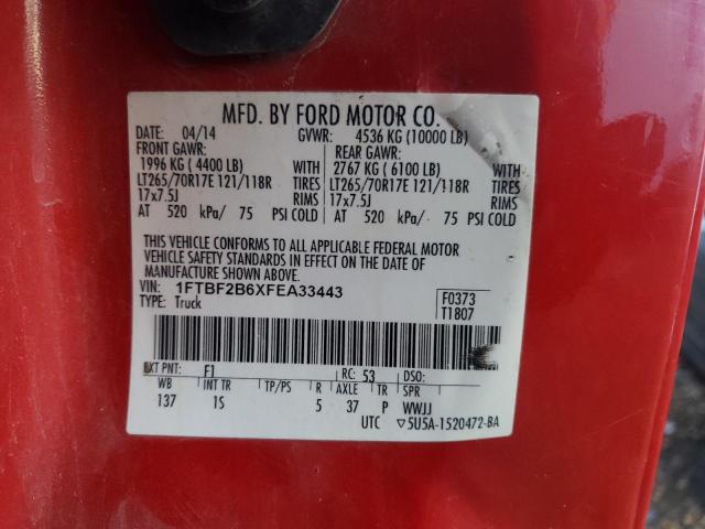 2015 FORD 1100 1FTBF2B6XFEA33443