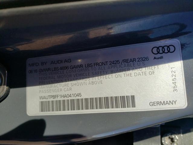 2017 AUDI A3 E-TRON WAUTPBFF1HA041045