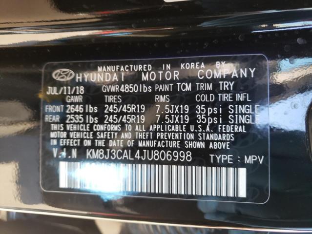 2018 HYUNDAI TUCSON SPO KM8J3CAL4JU806998