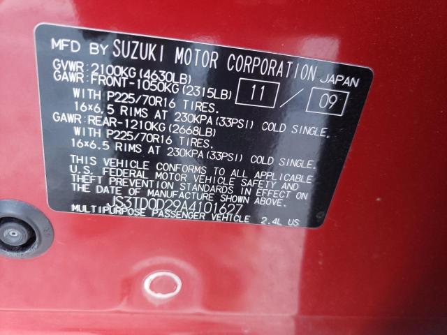 2010 SUZUKI GRAND VITA JS3TD0D29A4101627