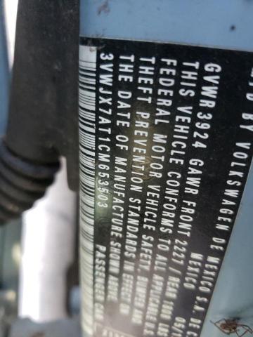 2012 VOLKSWAGEN BEETLE 3VWJX7AT1CM653503