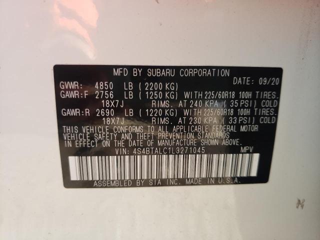 2020 SUBARU OUTBACK LI 4S4BTALC1L3271045