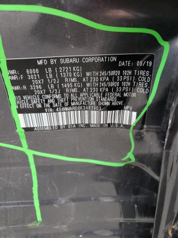 2019 SUBARU ASCENT TOU 4S4WMARD0K3483903