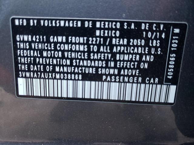2015 VOLKSWAGEN GOLF TDI 3VWRA7AUXFM038868
