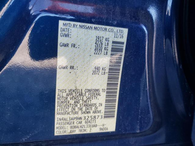 1N4AL3AP9HN325873 Nissan Altima 2.5 2017. Фото: 9