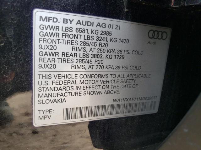 VIN WA1VXAF71MD028037 2021 Audi Q7, Prestige no.10