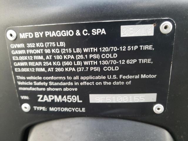 2015 VESPA GTS 300 SU ZAPM459L9F5100155