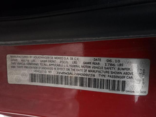 2010 VOLKSWAGEN NEW BEETLE 3VWRW3AL2AM009228