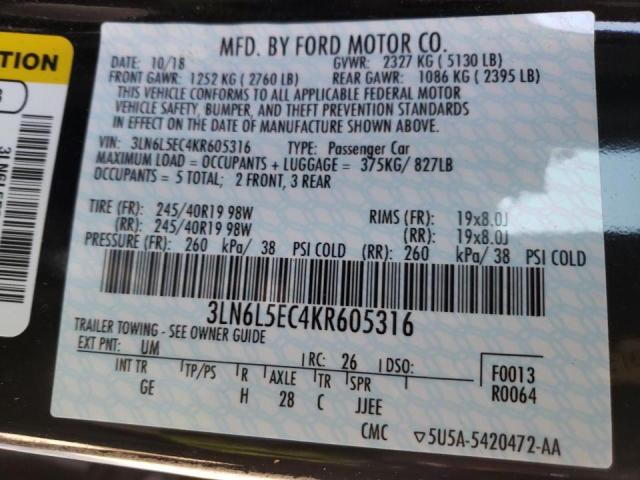 2019 LINCOLN MKZ RESERV 3LN6L5EC4KR605316