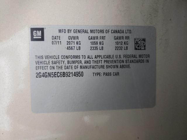 2011 BUICK REGAL CXL 2G4GN5EC6B9214950