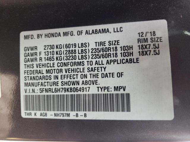 2019 HONDA ODYSSEY VA 5FNRL6H79KB064917