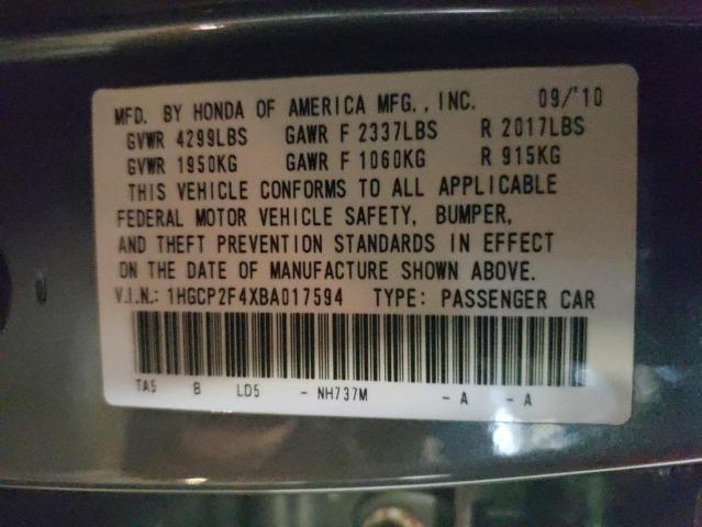 2011 HONDA ACCORD LXP 1HGCP2F4XBA017594