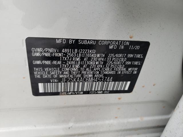 2021 SUBARU FORESTER JF2SKAAC6MH453744