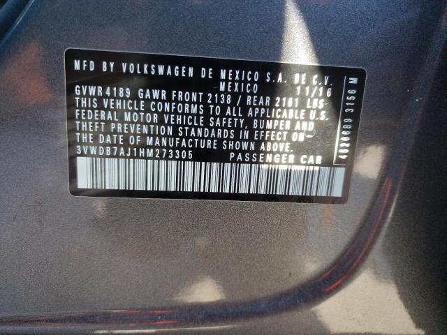 2017 VOLKSWAGEN JETTA SE 3VWDB7AJ1HM273305
