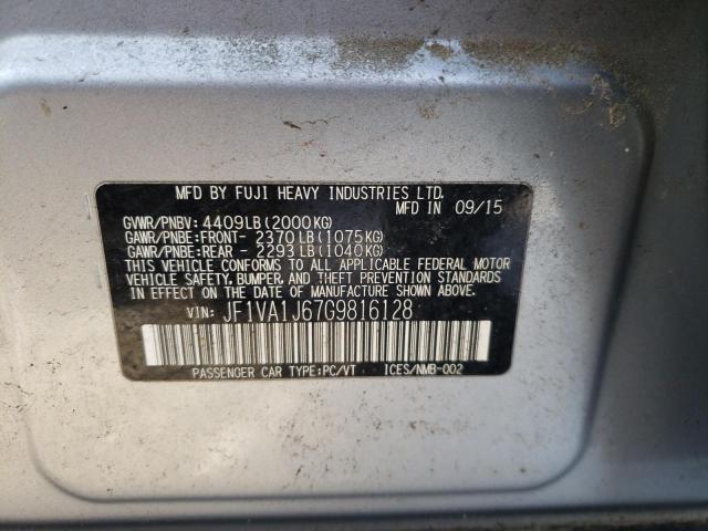 2016 SUBARU WRX LIMITE JF1VA1J67G9816128