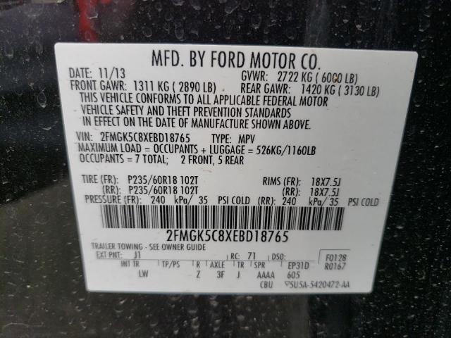 2014 FORD FLEX SEL 2FMGK5C8XEBD18765