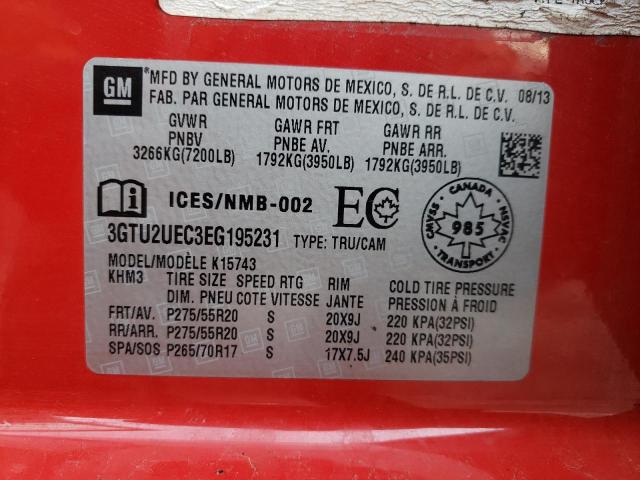 3GTU2UEC3EG195231 Gmc Sierra K15 2014. Фото: 9